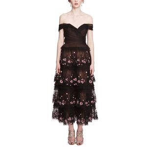 Marchesa Notte Womens Midi Dress